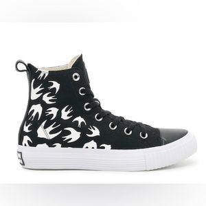 NIB Women Sz 10 (Euro Sz 40) Alexander McQueen MCQ High-top Sneakers Black/White